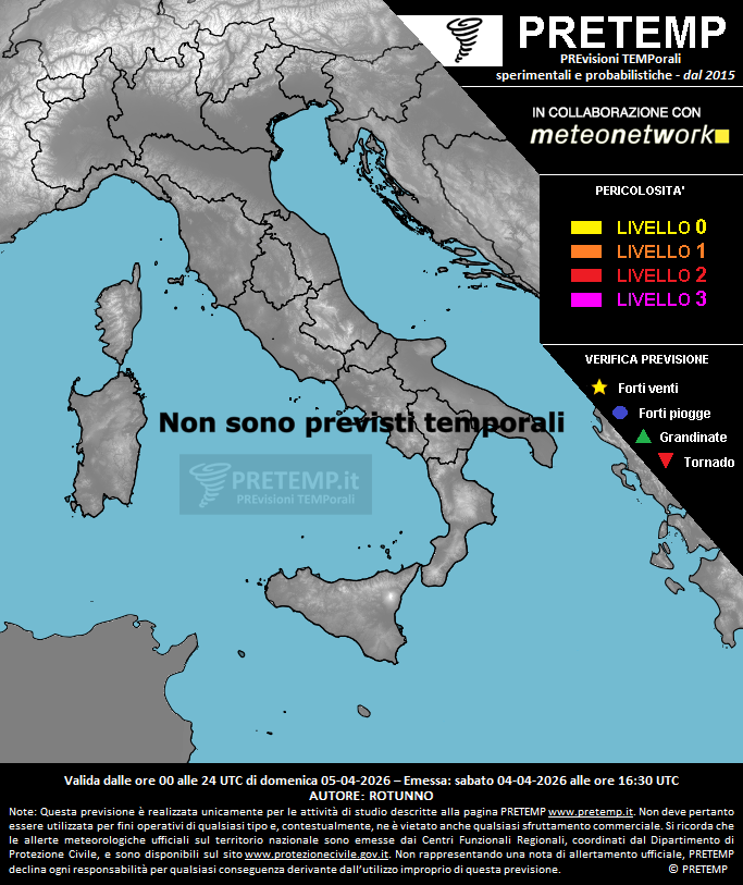 Mappa previsione del 05 aprile 2026