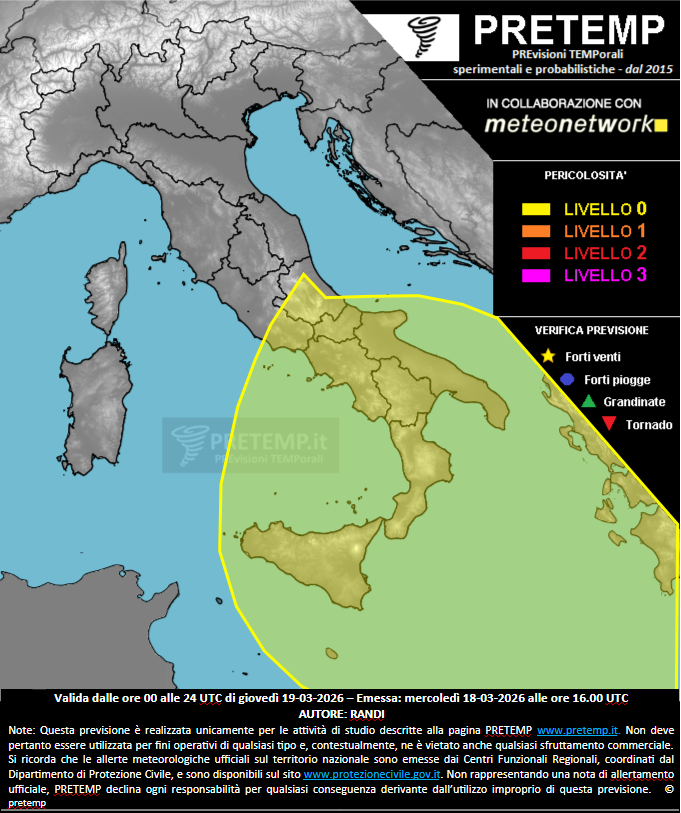 Mappa previsione del 19 marzo 2026