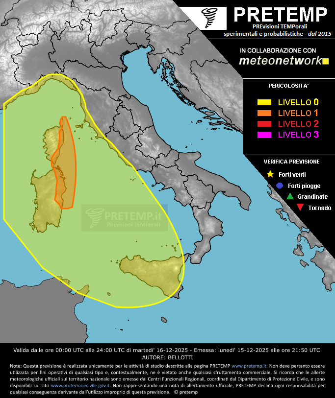 Mappa previsione del 16 dicembre 2025