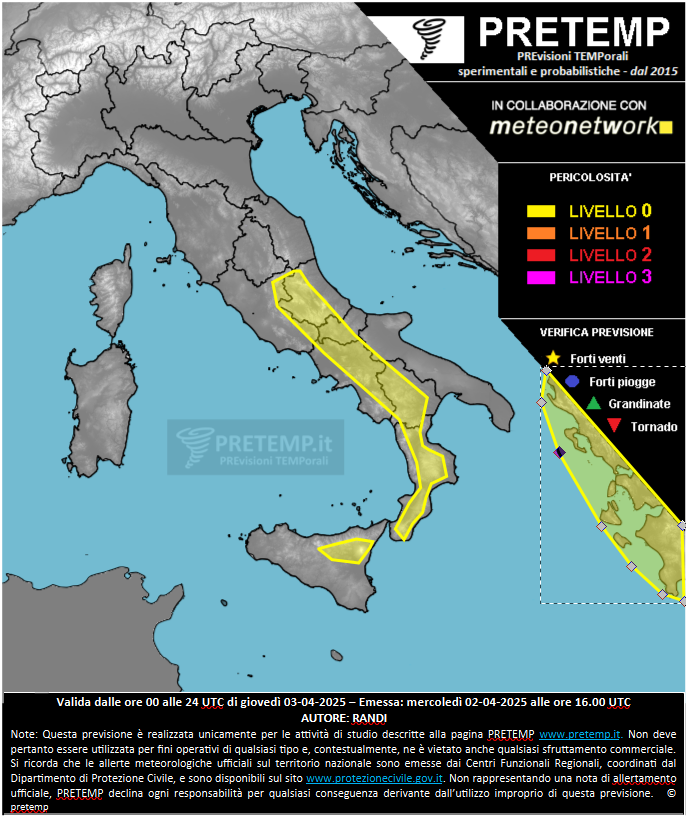 Mappa previsione del 03 aprile 2025