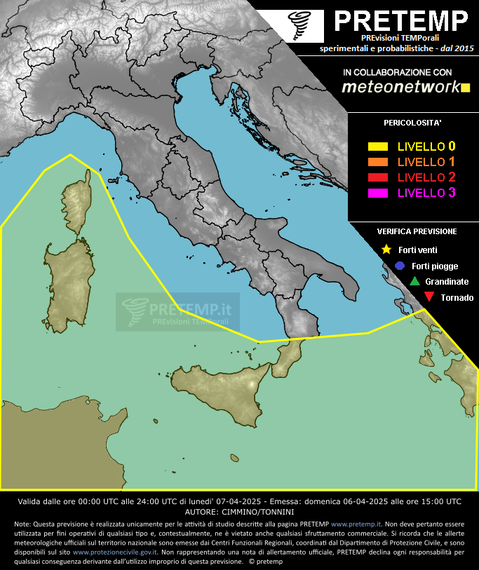 Mappa previsione del 07 aprile 2025