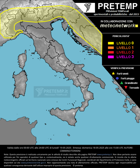 Mappa previsione del 19 maggio 2025