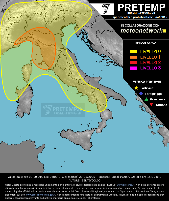 Mappa previsione del 20 maggio 2025