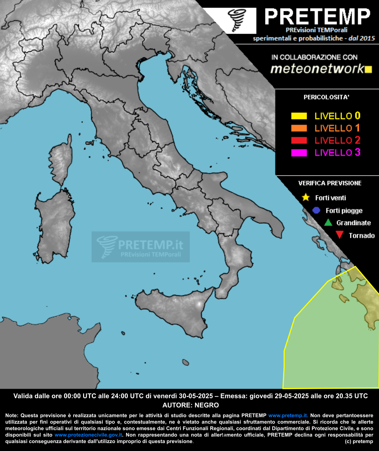 Mappa previsione del 30 maggio 2025