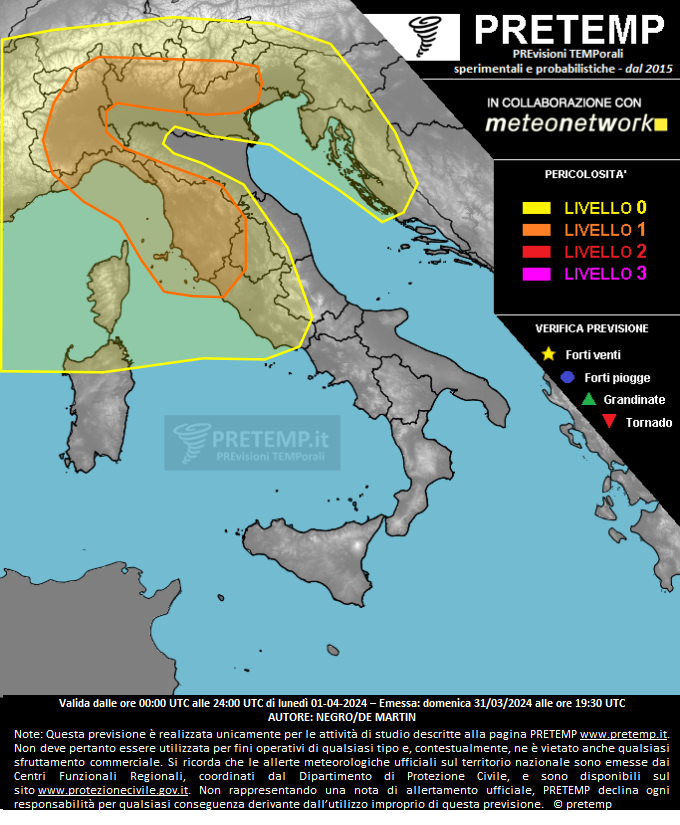 Mappa previsione del 01 aprile 2024