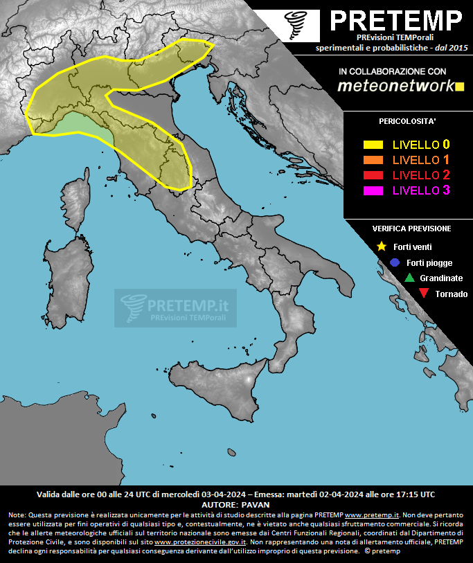 Mappa previsione del 03 aprile 2024