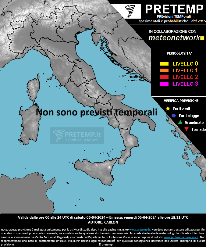Mappa previsione del 06 aprile 2024