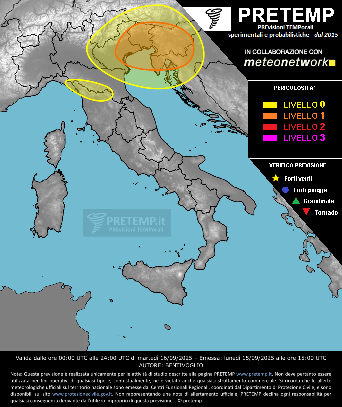 Mappa previsione del 16 settembre 2025