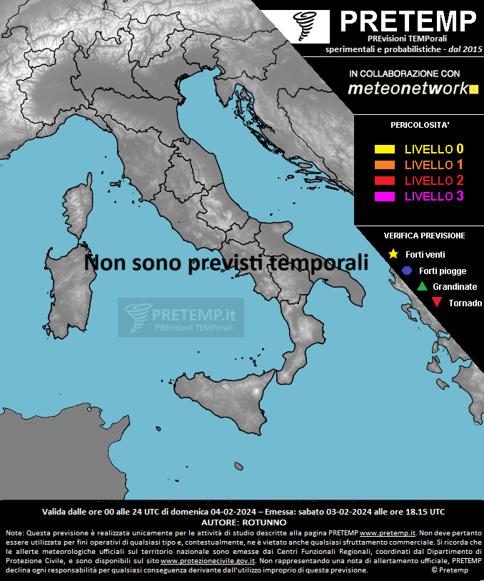 Mappa previsione del 04 febbraio 2024