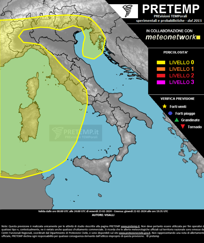 Mappa previsione del 23 febbraio 2024