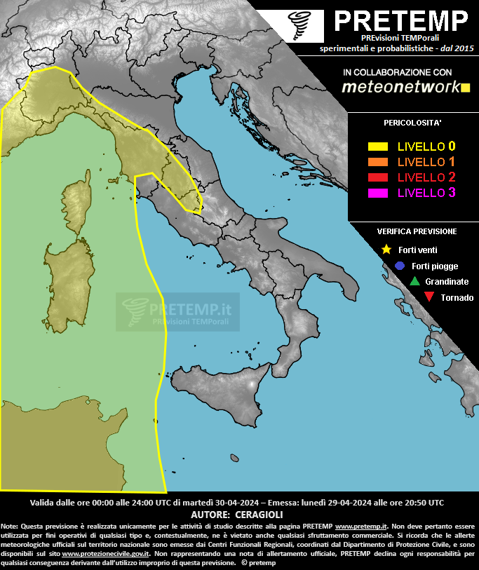 Mappa previsione del 30 aprile 2024