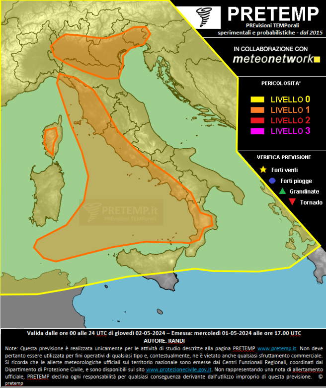 Mappa previsione del 02 maggio 2024