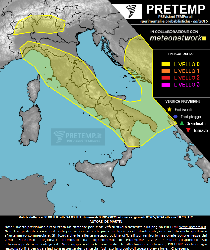 Mappa previsione del 03 maggio 2024
