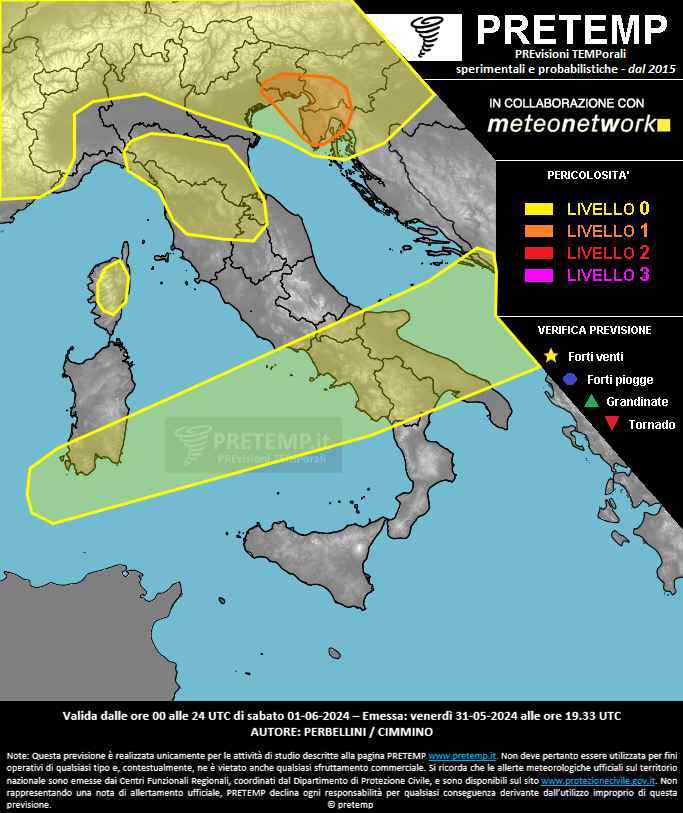 Mappa previsione del 01 giugno 2024
