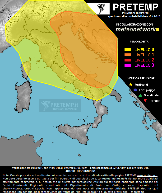 Mappa previsione del 03 giugno 2024