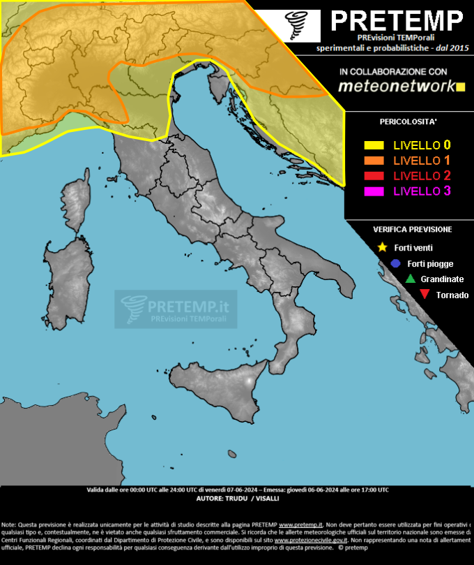Mappa previsione del 07 giugno 2024