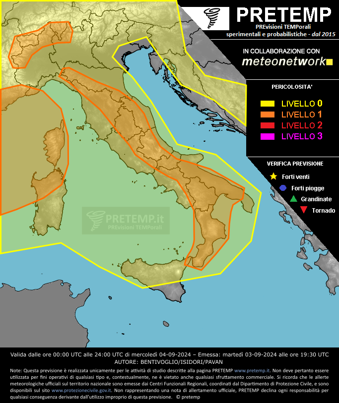 Mappa previsione del 04 settembre 2024