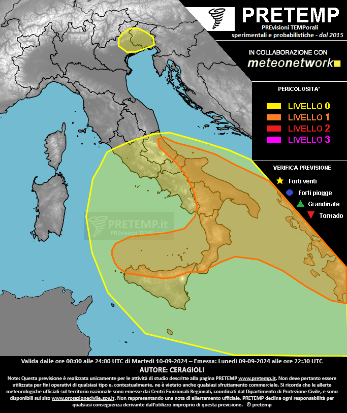 Mappa previsione del 10 settembre 2024