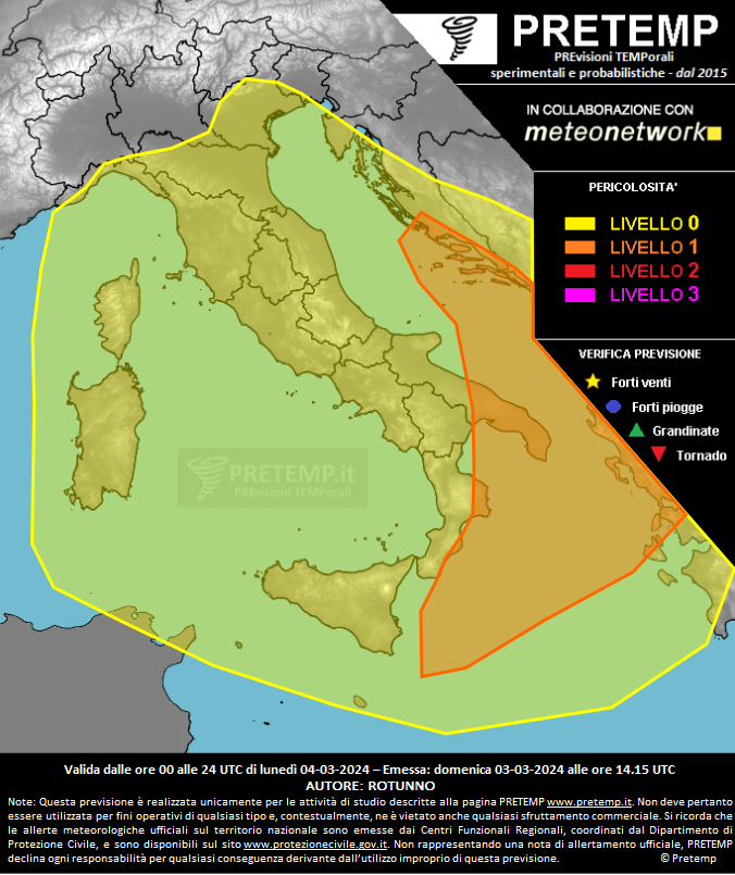 Mappa previsione del 04 marzo 2024