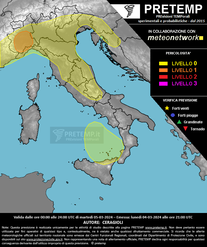 Mappa previsione del 05 marzo 2024
