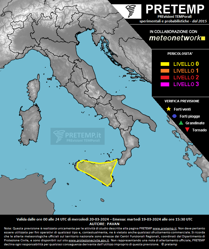 Mappa previsione del 20 marzo 2024