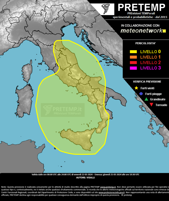Mappa previsione del 22 marzo 2024
