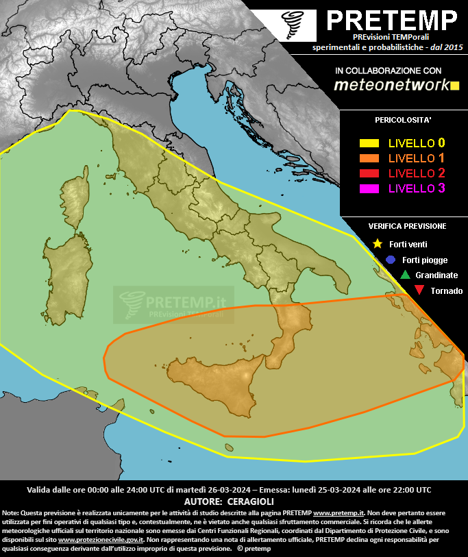 Mappa previsione del 26 marzo 2024