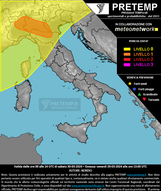 Mappa previsione del 30 marzo 2024