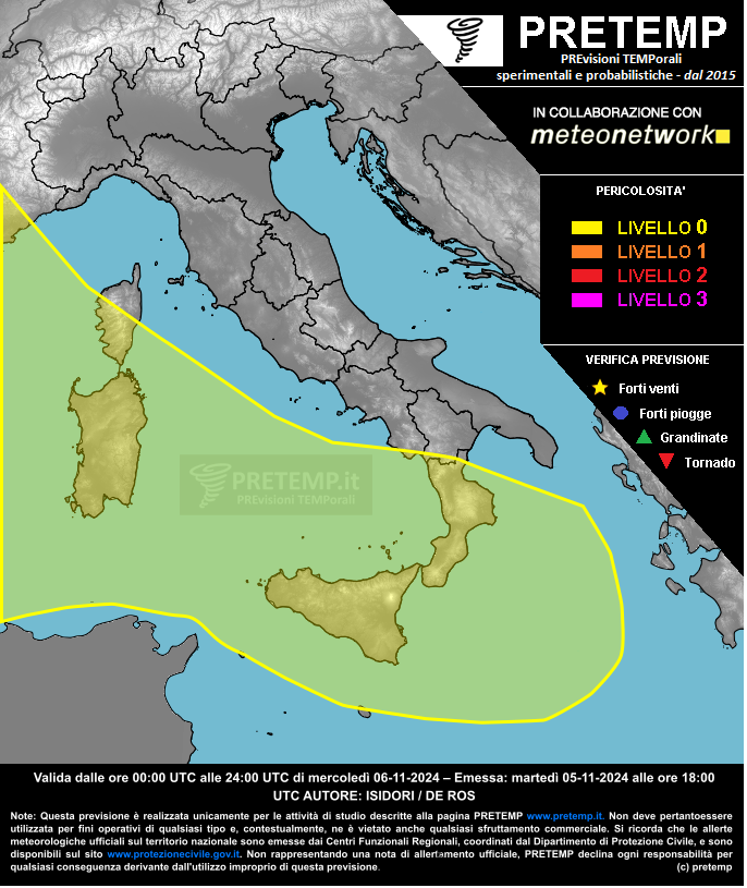 Mappa previsione del 06 novembre 2024