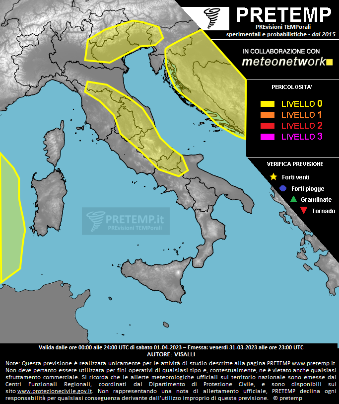 Mappa previsione del 01 aprile 2023