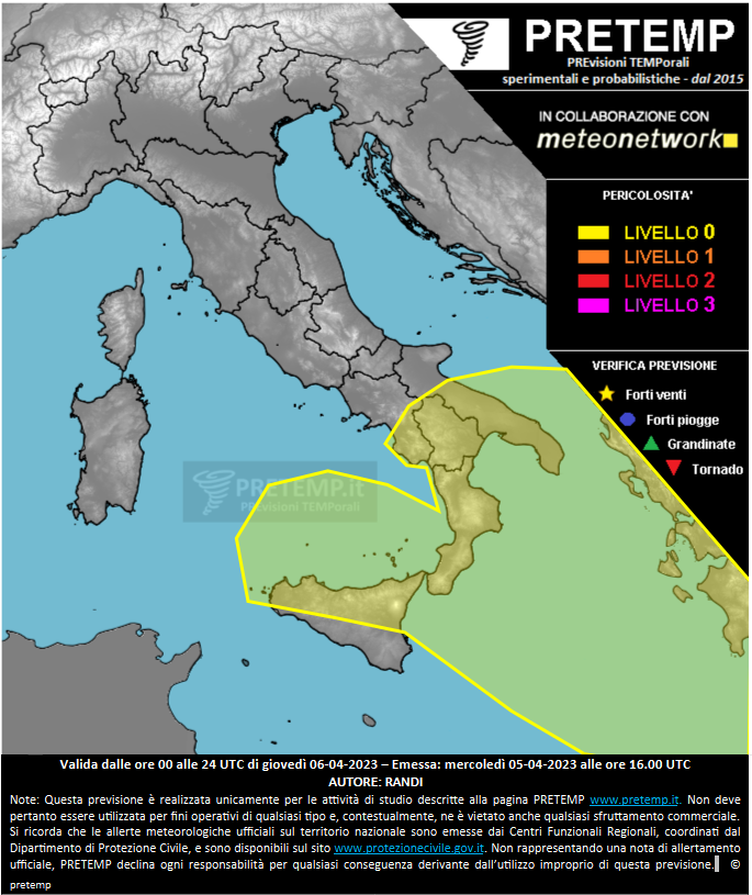 Mappa previsione del 06 aprile 2023