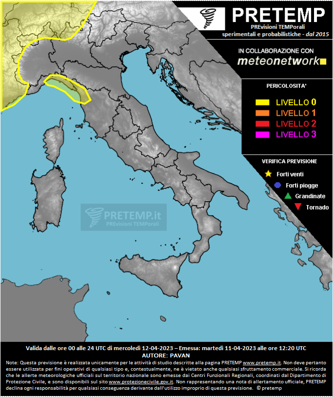 Mappa previsione del 12 aprile 2023