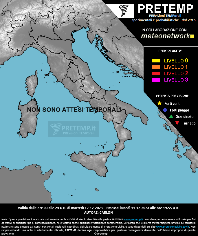 Mappa previsione del 12 dicembre 2023