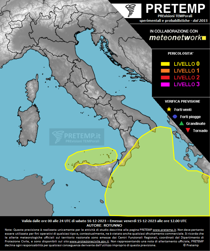 Mappa previsione del 16 dicembre 2023