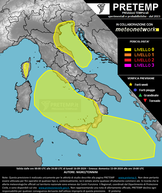 Mappa previsione del 16 settembre 2024