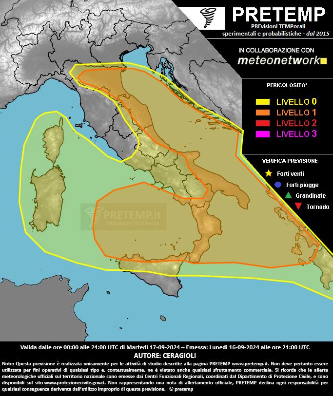 Mappa previsione del 17 settembre 2024