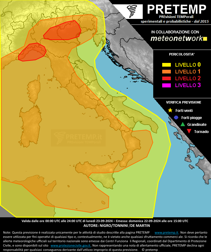 Mappa previsione del 23 settembre 2024