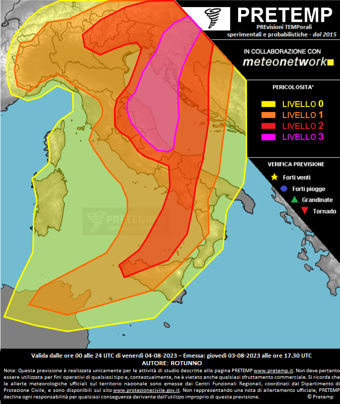 Mappa previsione del 04 agosto 2023
