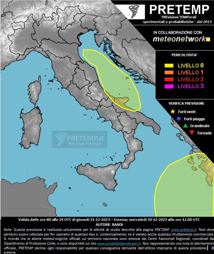 Mappa previsione del 21 dicembre 2023