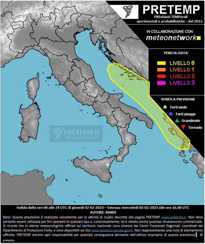 Mappa previsione del 02 febbraio 2023