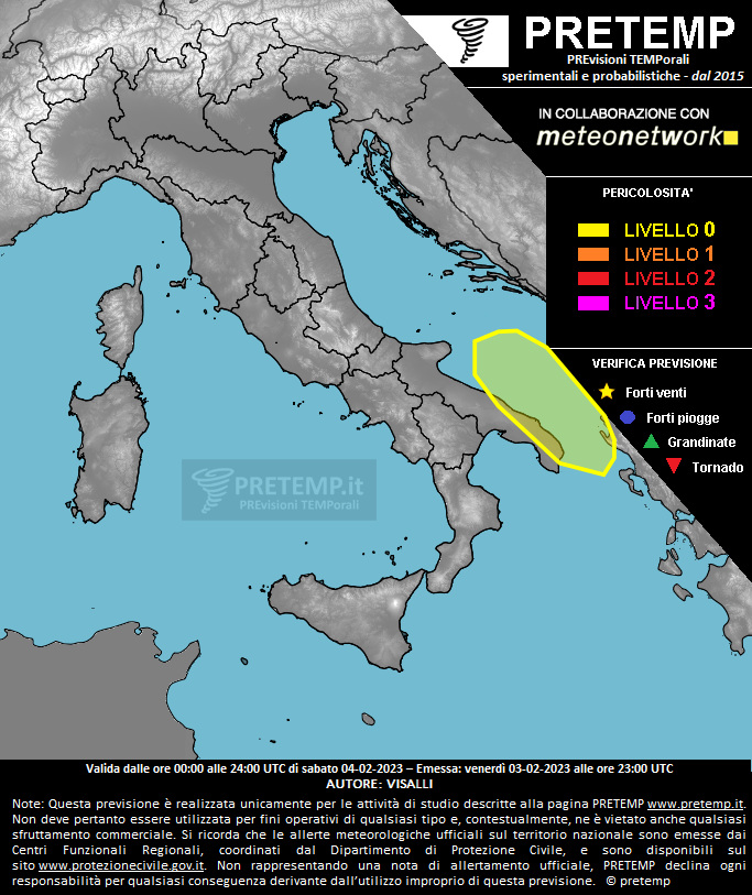 Mappa previsione del 04 febbraio 2023