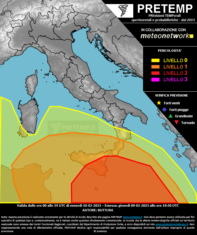 Mappa previsione del 10 febbraio 2023