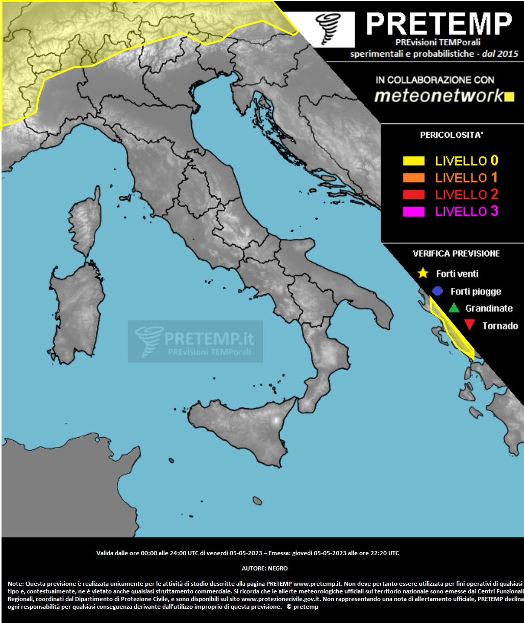 Mappa previsione del 05 maggio 2023