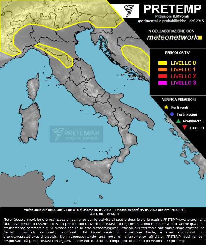 Mappa previsione del 06 maggio 2023