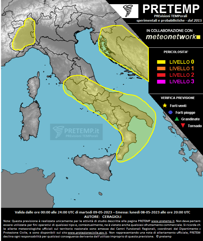 Mappa previsione del 09 maggio 2023