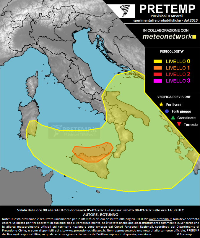 Mappa previsione del 05 marzo 2023