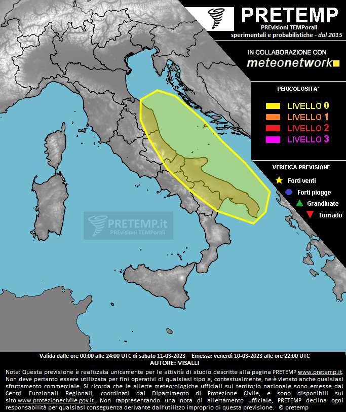 Mappa previsione del 11 marzo 2023