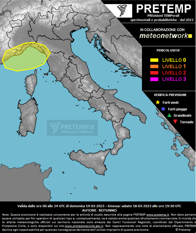 Mappa previsione del 19 marzo 2023