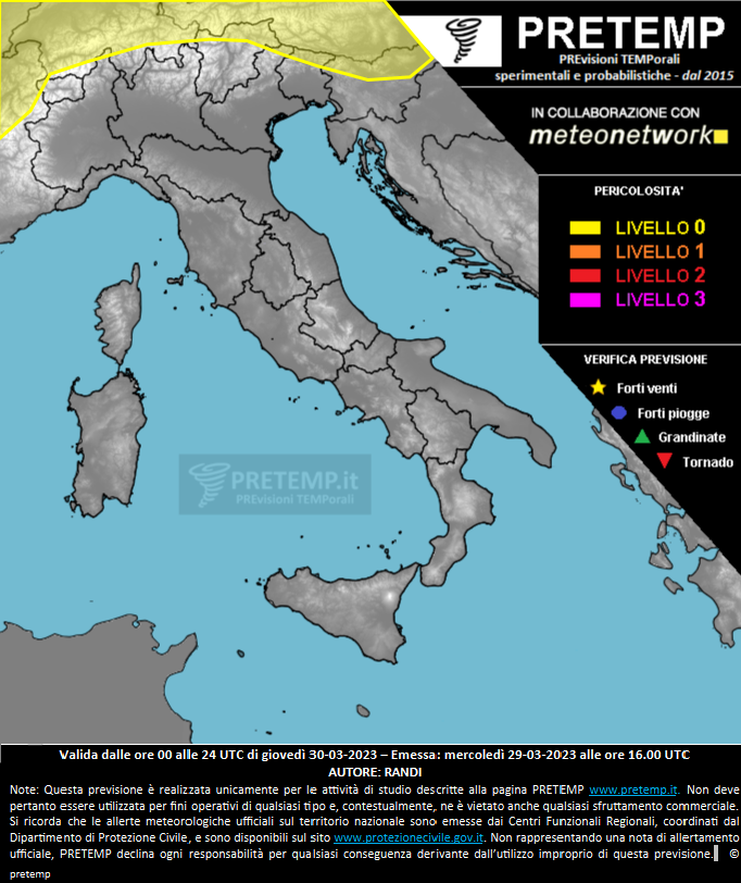 Mappa previsione del 30 marzo 2023