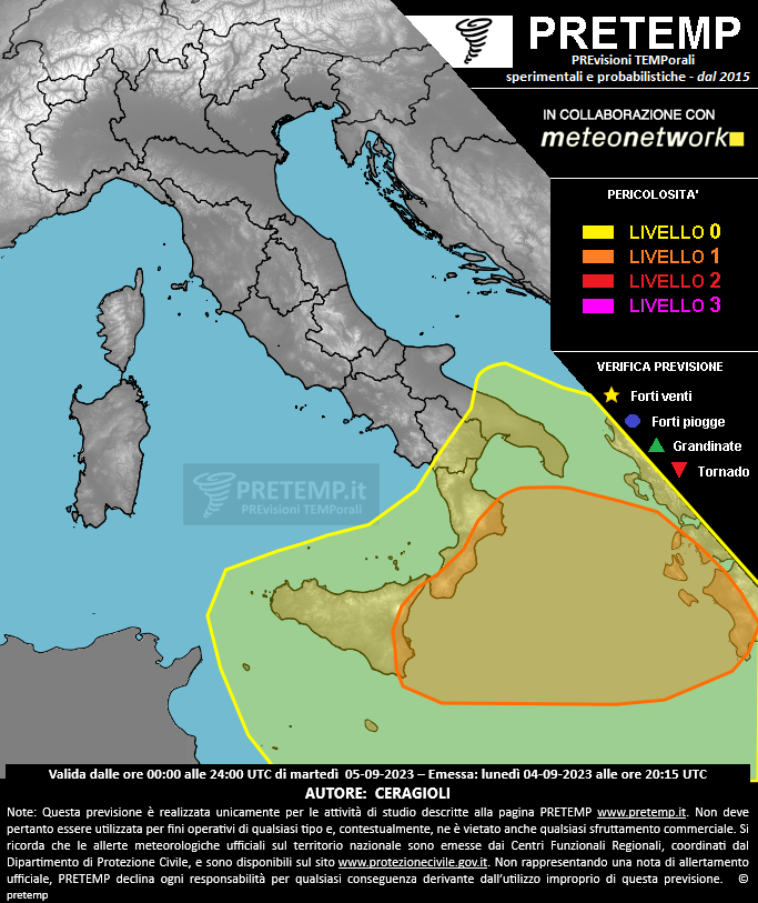 Mappa previsione del 05 settembre 2023